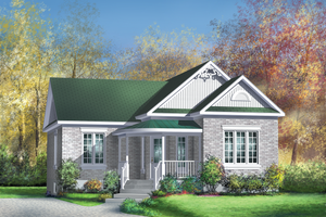 Cottage Exterior - Front Elevation Plan #25-137