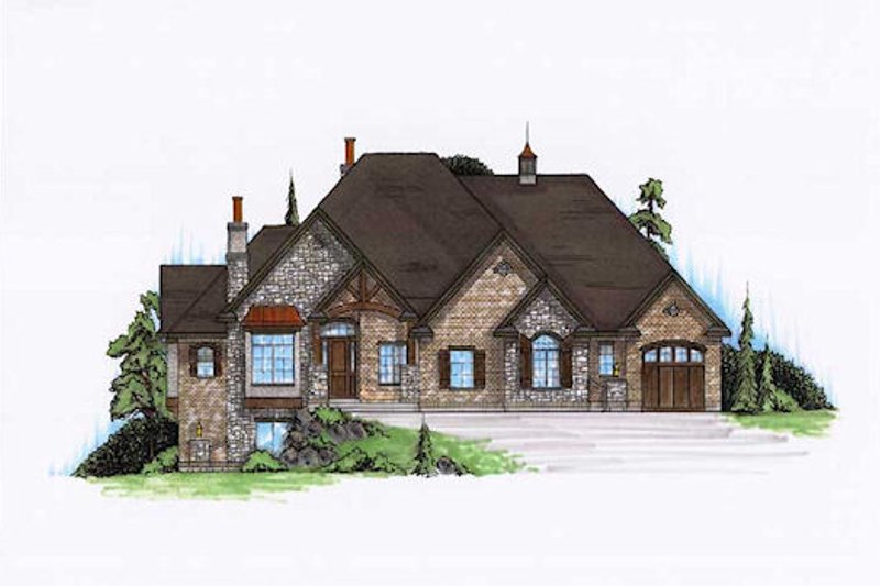 Home Plan - European Exterior - Front Elevation Plan #5-293