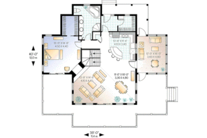 Floor Plan - Main Floor for Traditional House Plan #23-385 - 3 bed, 2 bath