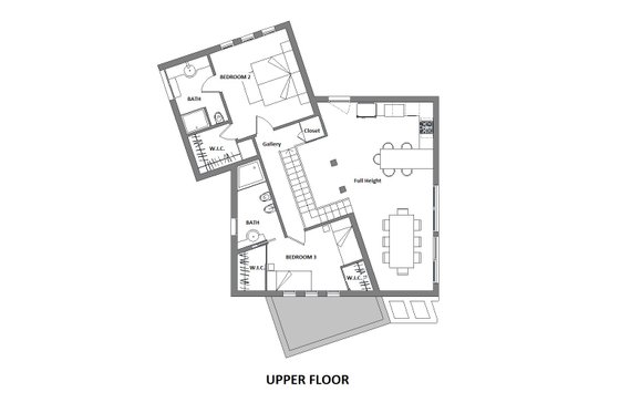 Floor Plan - Upper Floor for Modern House Plan #542-3 - 3 bed, 4 bath