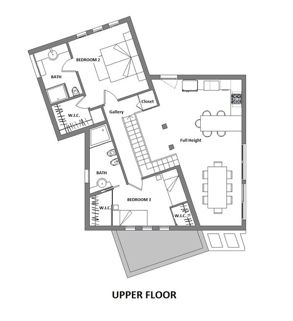 Modern Floor Plan - Upper Floor Plan #542-3