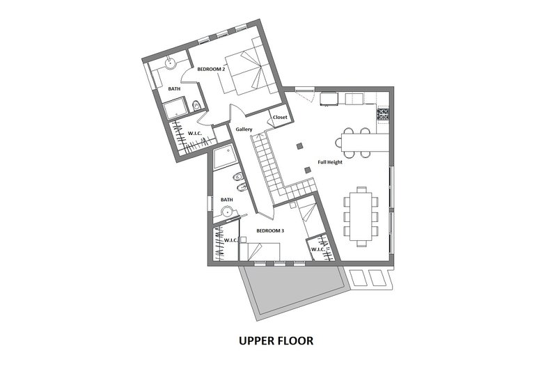House Blueprint - Floor Plan - Upper Floor for Modern House Plan #542-3 - 3 bed, 4 bath