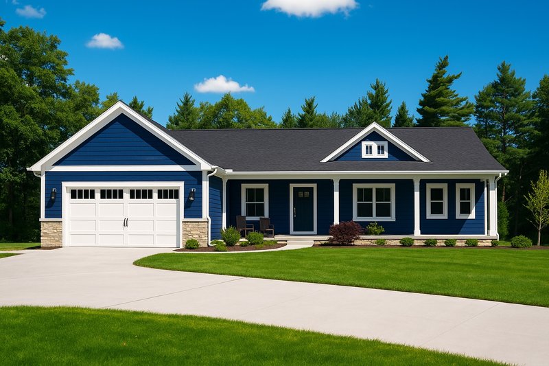 Architectural House Design - Ranch Exterior - Front Elevation Plan #928-2