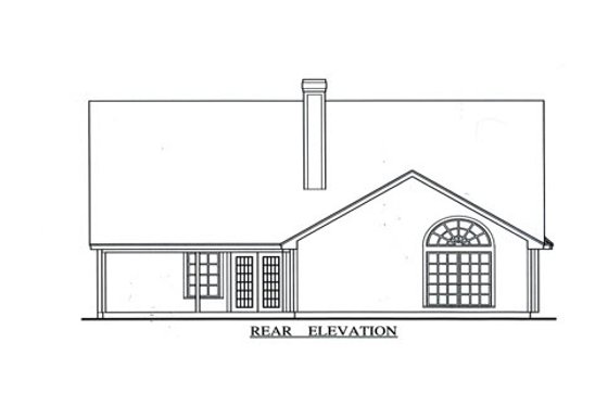 Exterior - Rear Elevation for Country House Plan #42-367 - 3 bed, 2 bath