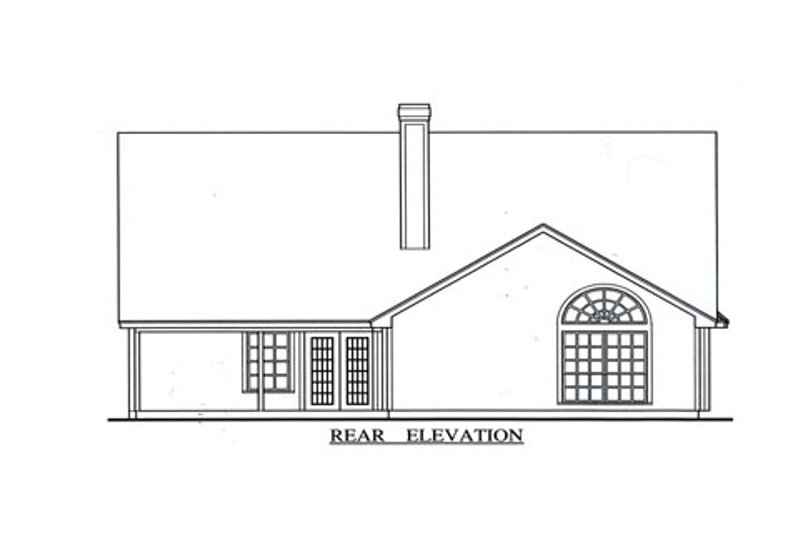 House Design - Exterior - Rear Elevation for Country House Plan #42-367 - 3 bed, 2 bath