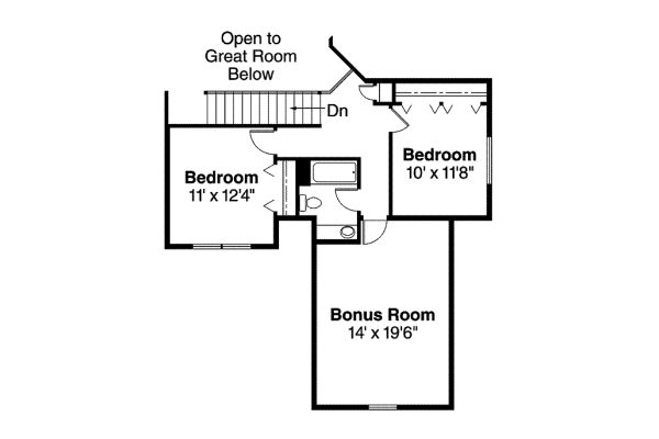 Traditional Floor Plan - Upper Floor Plan #124-602