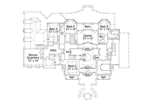 European Floor Plan - Upper Floor Plan #411-245