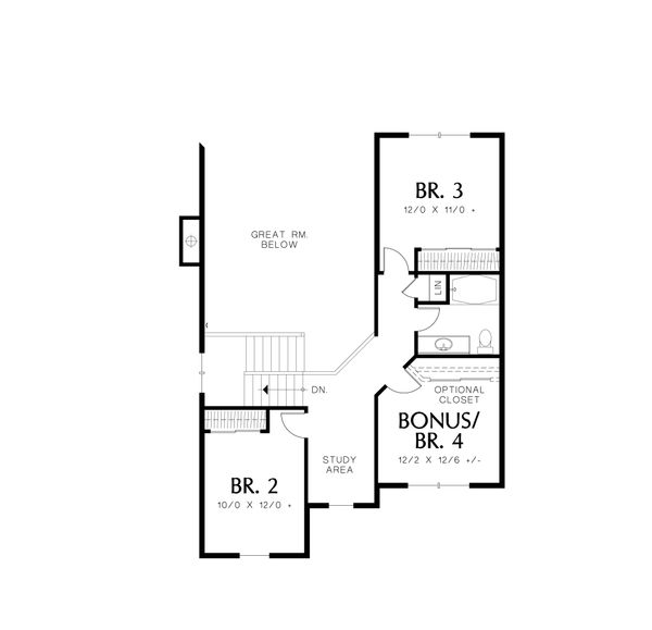 Architectural House Design - Traditional Floor Plan - Upper Floor Plan #48-634