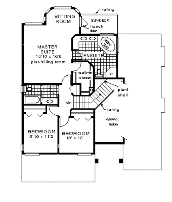 House Blueprint - European Floor Plan - Upper Floor Plan #18-243