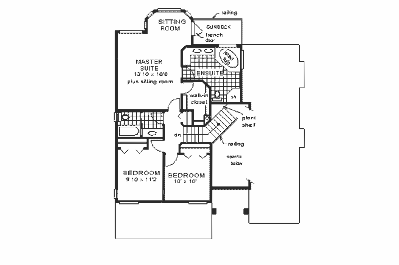 Architectural House Design - Floor Plan - Upper Floor for European House Plan #18-243 - 3 bed, 2.5 bath