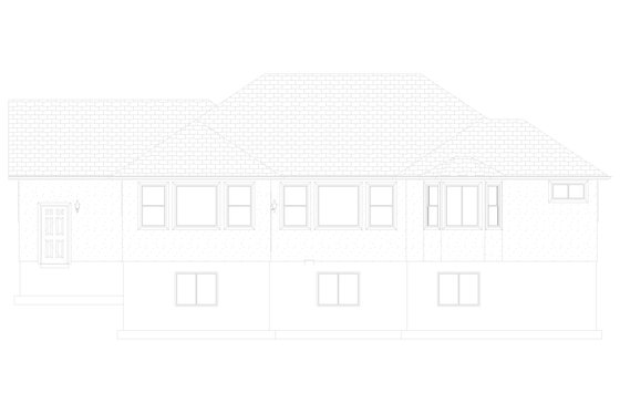 Exterior - Rear Elevation 2 for Ranch House Plan #1060-11 - 6 bed, 3.5 bath