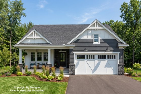 Exterior - Front Elevation for Craftsman House Plan #51-1530 - 3 bed, 2 bath