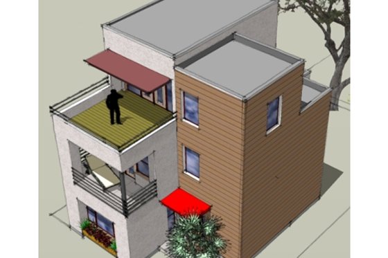 Exterior - Other Elevation for Modern House Plan #512-2 - 2 bed, 3 bath