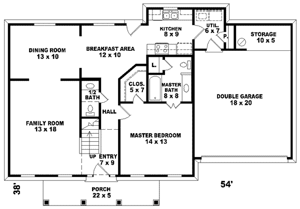 Southern Floor Plan - Main Floor Plan #81-683