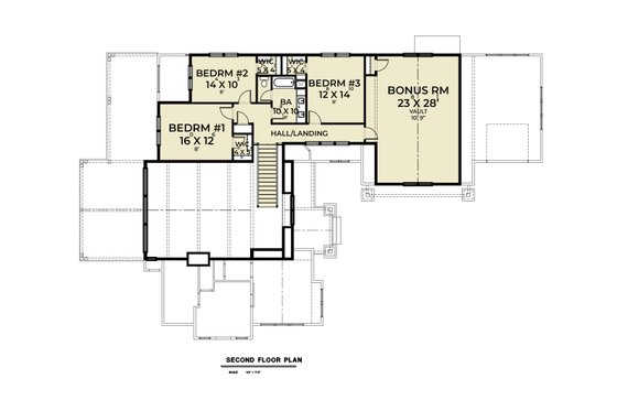 Floor Plan - Upper Floor for Craftsman House Plan #1070-152 - 4 bed, 3 bath