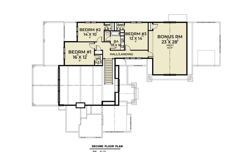 Dream House Plan - Floor Plan - Upper Floor for Craftsman House Plan #1070-152 - 4 bed, 3 bath