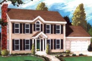 Colonial Exterior - Front Elevation Plan #3-106