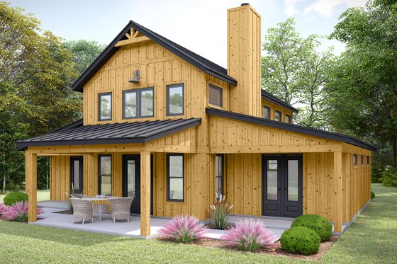 Exterior - Rear Elevation for Barndominium House Plan #932-1133 - 3 bed, 2 bath