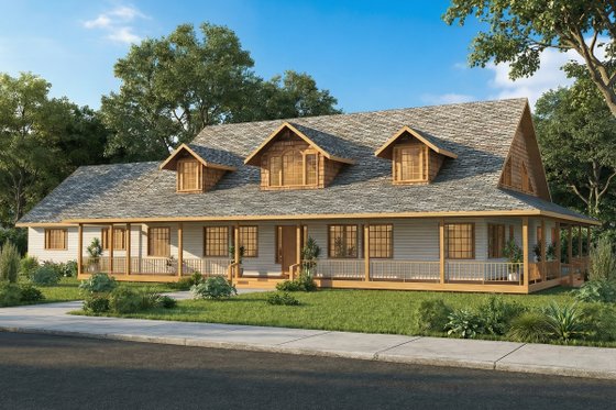 Exterior - Front Elevation for Craftsman House Plan #117-642 - 4 bed, 4.5 bath