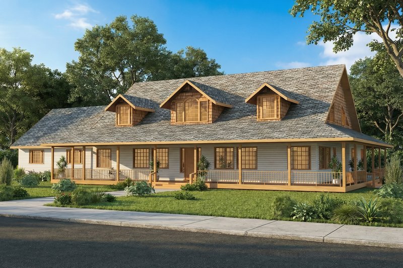 Exterior - Front Elevation 2 for Craftsman House Plan #117-642 - 4 bed, 4.5 bath