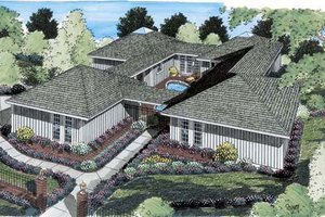 Ranch Exterior - Front Elevation Plan #312-505