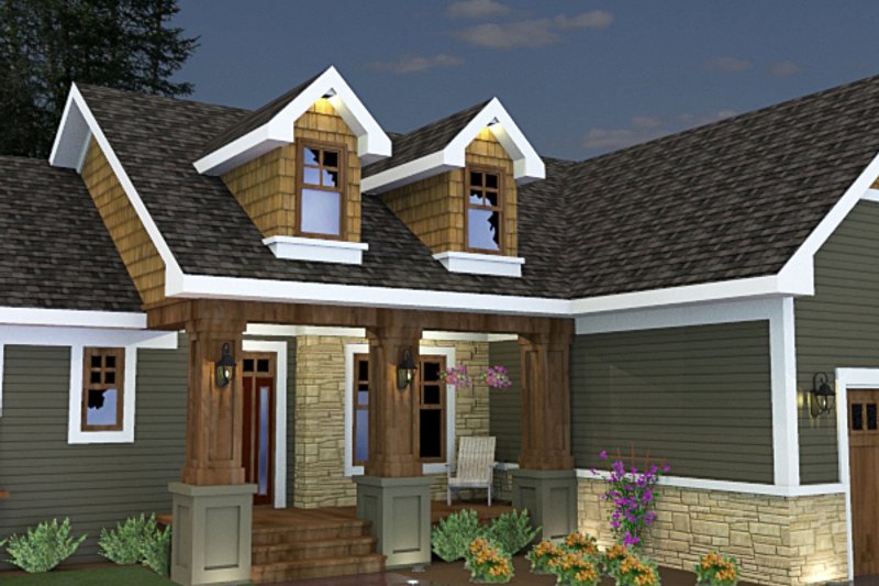 Dream House Plan - Craftsman style, Bungalow design, elevation