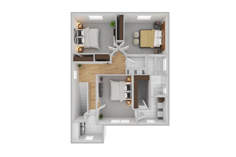 House Plan Design - Floor Plan - Other Floor 2 for Farmhouse House Plan #124-1097 - 3 bed, 2.5 bath