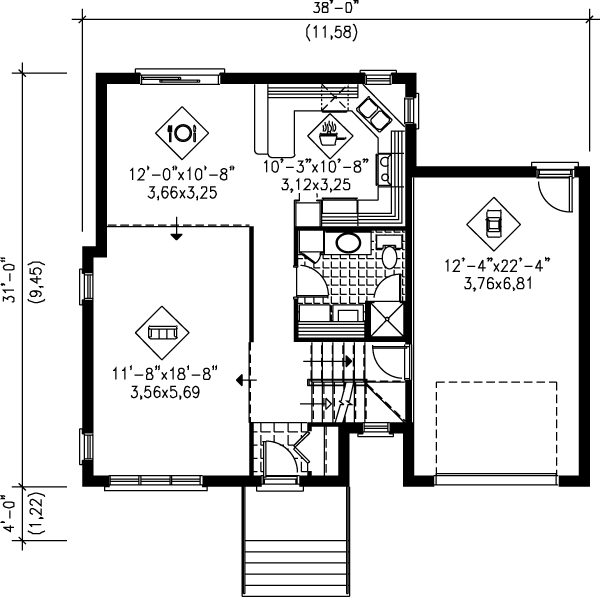 Traditional Floor Plan - Main Floor Plan #25-2205