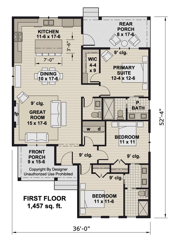 House Blueprint - Farmhouse Floor Plan - Main Floor Plan #51-1389