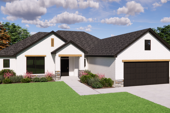 Exterior - Front Elevation 3 for Contemporary House Plan #1119-5 - 3 bed, 2 bath