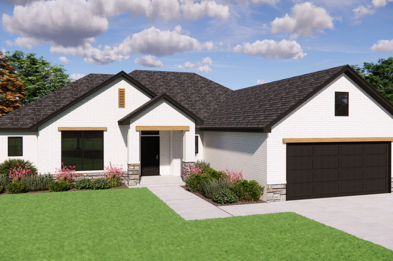 House Blueprint - Exterior - Front Elevation 3 for Contemporary House Plan #1119-5 - 3 bed, 2 bath