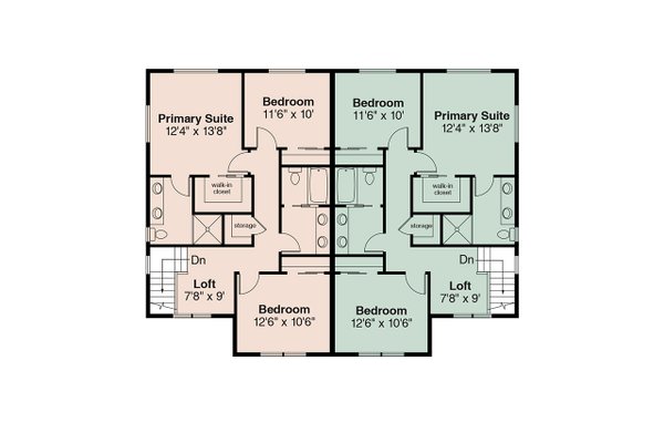 House Blueprint - Floor Plan - Upper Floor for Contemporary House Plan #124-1477 - 6 bed, 4 bath