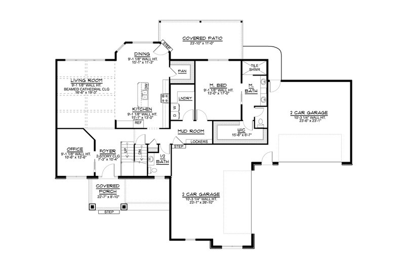 House Blueprint - Floor Plan - Main Floor for Country House Plan #1064-349 - 4 bed, 3.5 bath