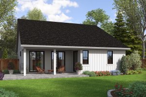Exterior - Rear Elevation for Farmhouse House Plan #48-1068 - 3 bed, 2 bath