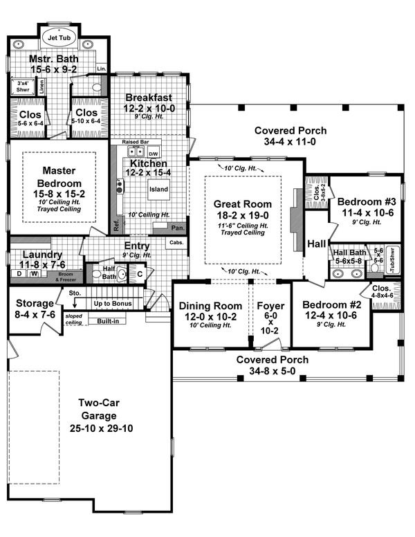 Dream House Plan - Farmhouse Floor Plan - Main Floor Plan #21-452