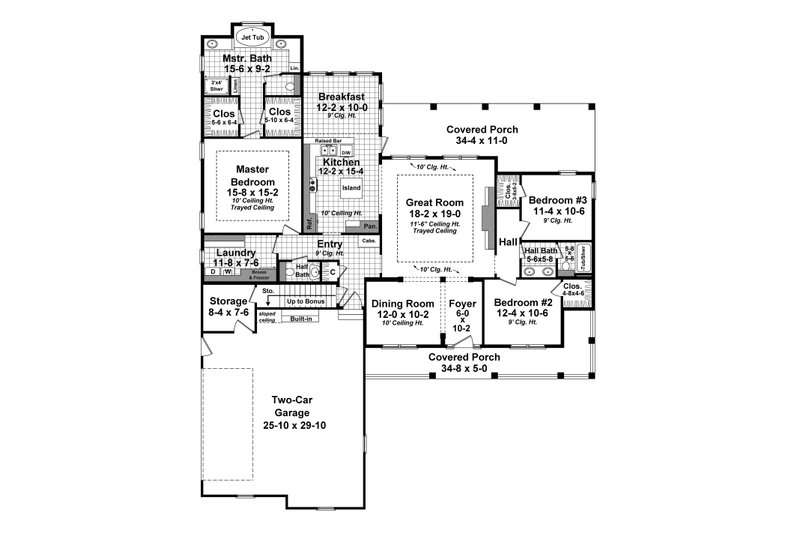 Dream House Plan - Floor Plan - Main Floor for Farmhouse House Plan #21-452 - 3 bed, 2.5 bath