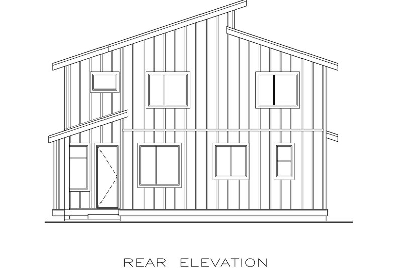 Architectural House Design - Exterior - Rear Elevation for Contemporary House Plan #1100-115 - 3 bed, 2.5 bath