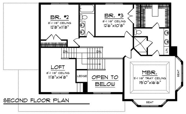 Dream House Plan - Country Floor Plan - Upper Floor Plan #70-1222