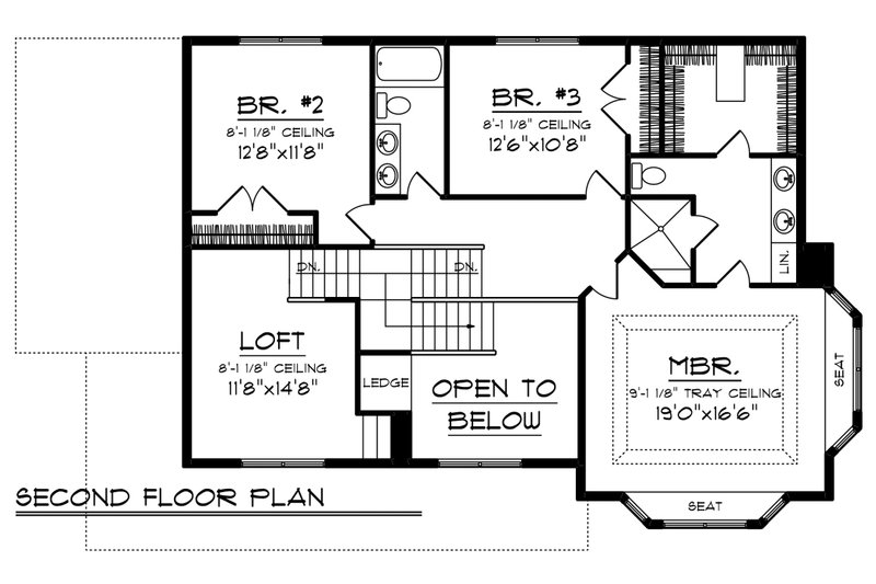 Dream House Plan - Floor Plan - Upper Floor for Country House Plan #70-1222 - 3 bed, 2.5 bath