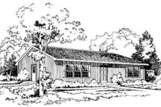 Exterior - Front Elevation for Ranch House Plan #312-248 - 3 bed, 1 bath