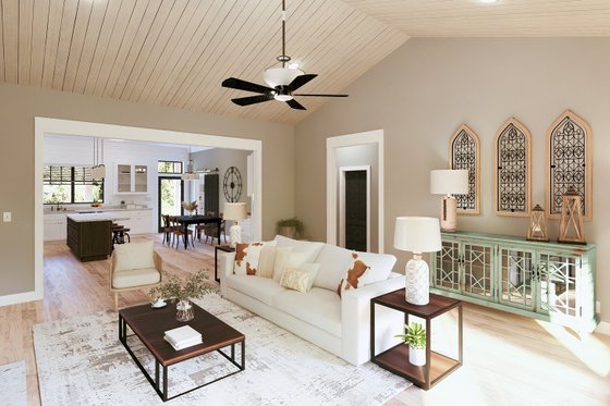 Interior - Family Room for Barndominium House Plan #44-282 - 4 bed, 3 bath