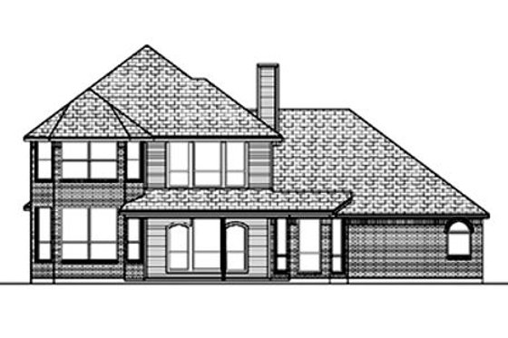 Exterior - Rear Elevation for European House Plan #84-391 - 4 bed, 3 bath