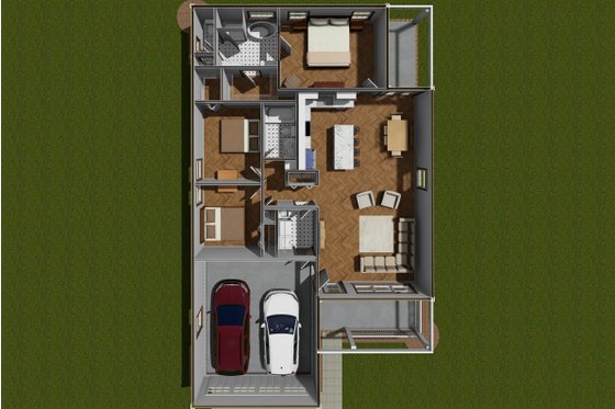 Floor Plan - Main Floor for Cottage House Plan #513-2236 - 3 bed, 2 bath