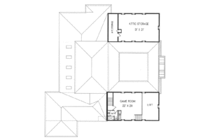 Floor Plan - Upper Floor for Mediterranean House Plan #76-114 - 4 bed, 4.5 bath