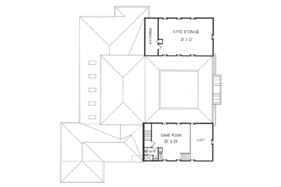 Floor Plan - Upper Floor for Mediterranean House Plan #76-114 - 4 bed, 4.5 bath