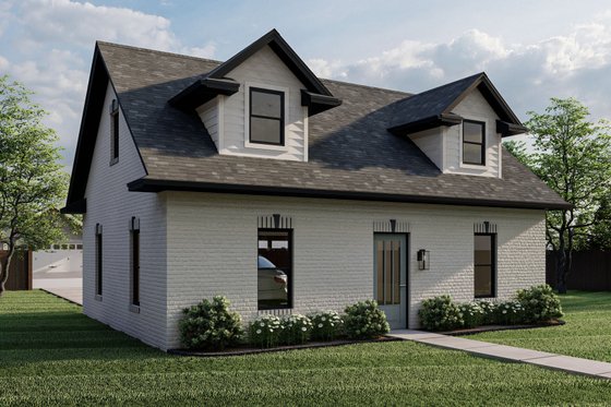 Exterior - Rear Elevation for Traditional House Plan #455-88, 0 bath