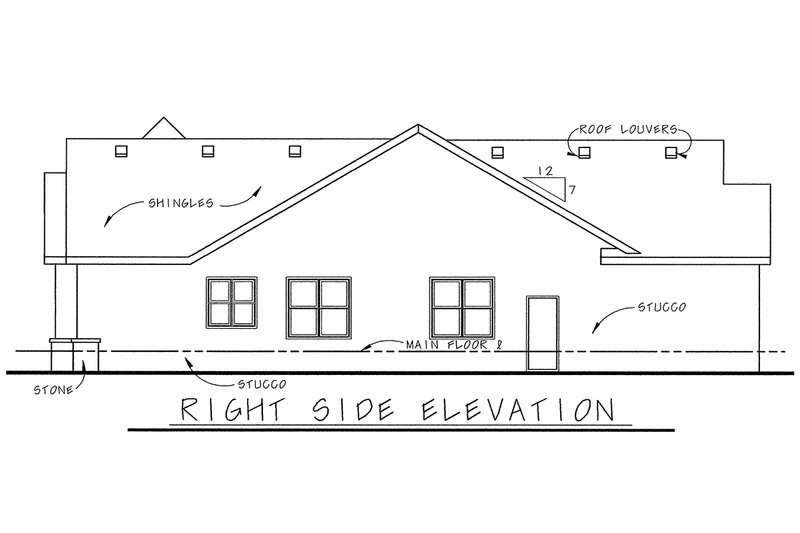Architectural House Design - Exterior - Other Elevation 1 for European House Plan #20-1721 - 3 bed, 2 bath