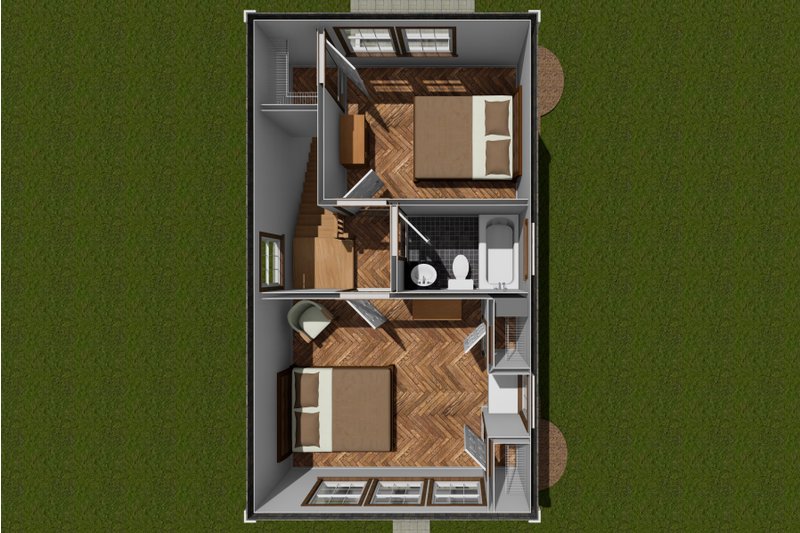 House Design - Floor Plan - Upper Floor for Cottage House Plan #513-2238 - 2 bed, 1 bath