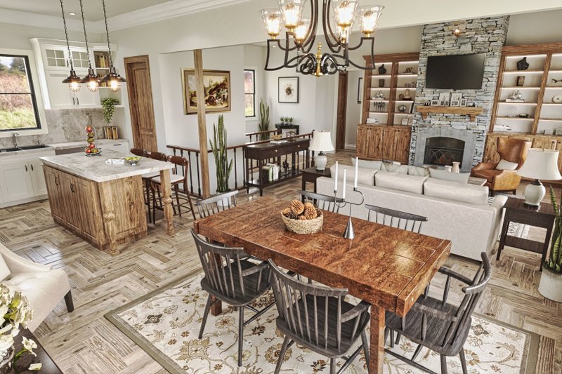 House Blueprint - Interior - Dining Room for Cottage House Plan #54-596 - 3 bed, 2 bath