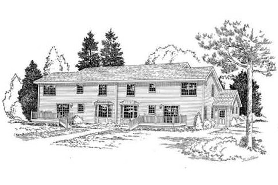 Exterior - Rear Elevation 1 for Traditional House Plan #312-139 - 3 bed, 2.5 bath